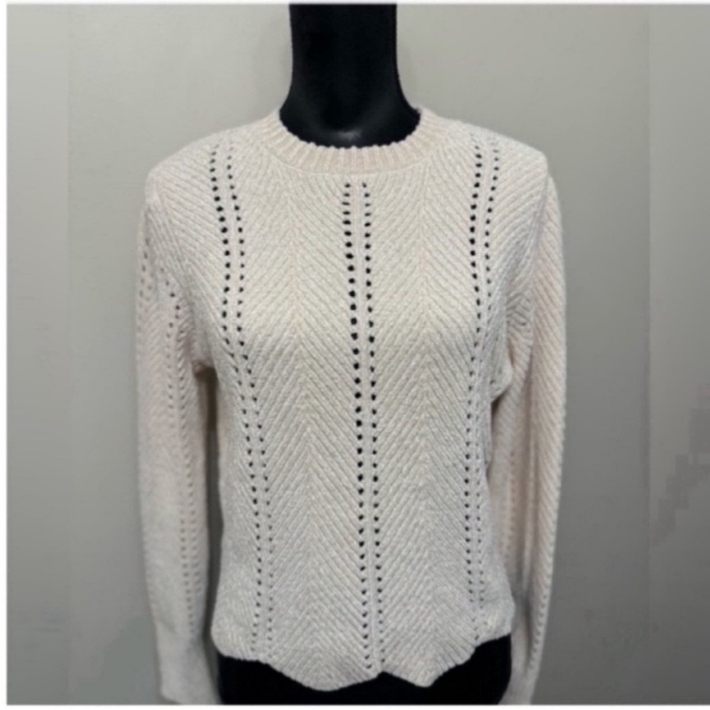 NWT Michael Kors Women’s Cream Textured Crewneck Sweater S/P